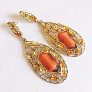 Last 1! Crude Cut Stone Earrings